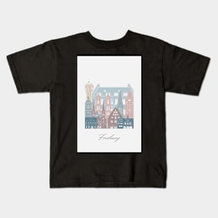 Freiburg, Germany, map skyline - 03 style Kids T-Shirt